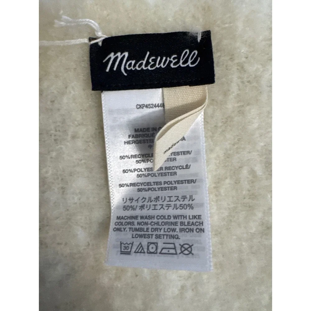 Madewell Striped Brushed Scarf Cream‎ Tan Rust NWT